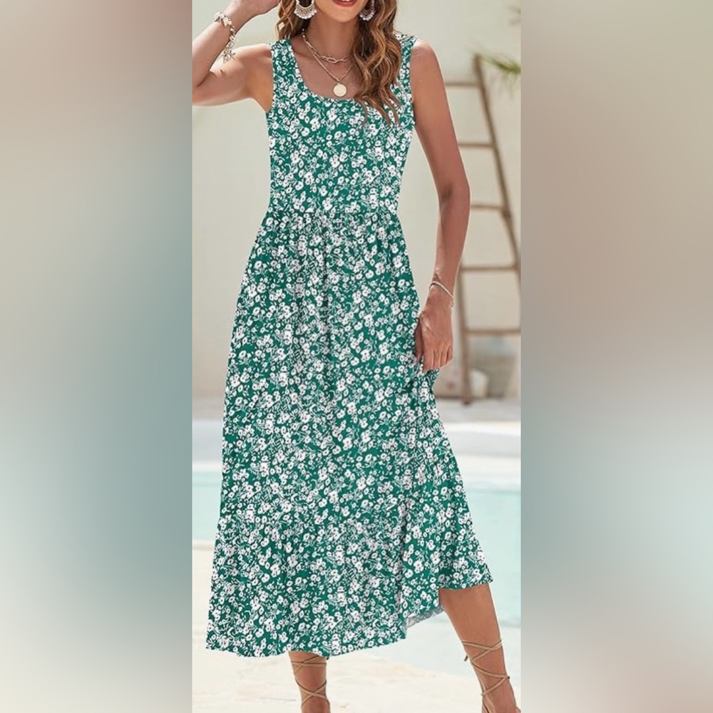 Floral Green Maxi Dress